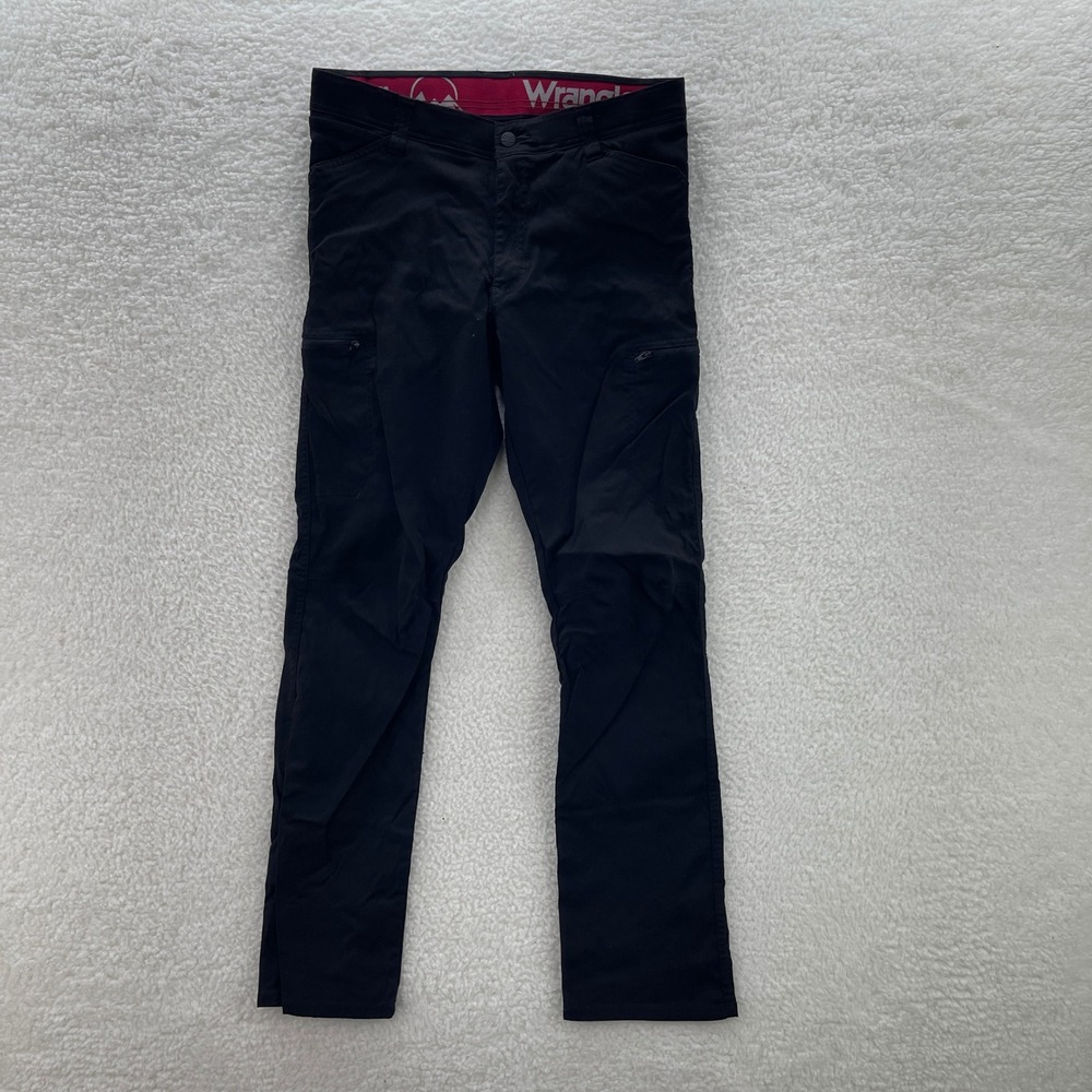 Wrangler Pants Men 32x32 Black ATG Utility Stretch Cargo Workwear Outdoor Hiking
